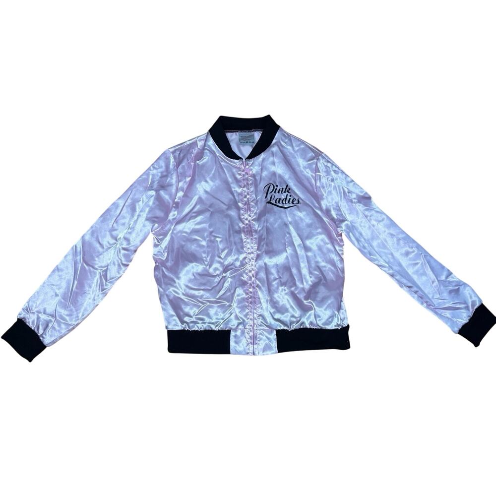 Pink Ladies Satin Jacket Girls XL 14/16 Grease Costume Sock Hop Party - Picture 6 of 6